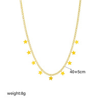 Meilleure Vente : Ensemble de Bijoux Tendance en Acier Inoxydable Plaqué Or 18K PVD, Collier Tennis et Bracelet Zircon avec Breloque Étoile pour Femme