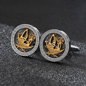 Cut-out Premium İki tonlu kol düğmeleri titanyum çelik paslanmaz çelik kol düğmeleri lüks takım gömlek kol düğmeleri erkekler için sadelik C7-<span class=keywords><strong>3</strong></span> - Product Image 1