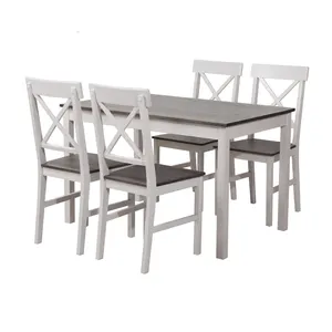 Compact verpackung Simple design massivholz esszimmer set 4 sitz MDF tisch top dining set