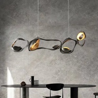 Lustre design nordique réglable en hauteur pour restaurant et bar, lampe LED créative en fer de style nordique, noire, à intensité variable, garantie 3 ans