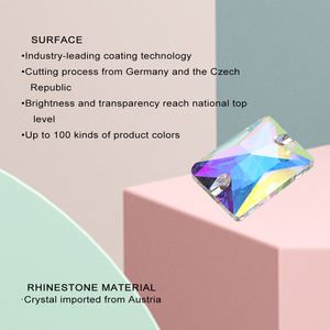 Yhb หินแก้วคริสตัลทรงสี่เหลี่ยมขนาดใหญ่ทรงแฟนซีเย็บติดด้านหลังเรียบบนพลอยเทียมสำหรับเสื้อผ้ากระเป๋าชุดแต่งงาน - Product Image 3