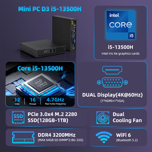 Мини-компьютер 12-го поколения I5-12450H 13500H DDR5 NVME 4K RS232 встроенный настольный промышленный мини-ПК - Product Image 2