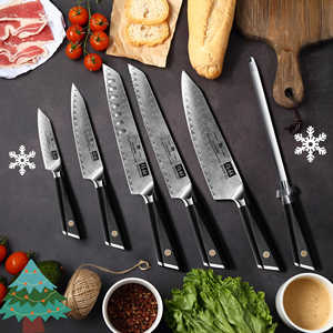Ensemble de 7 couteaux japonais en acier Damas <span class=keywords><strong>SHAN</strong></span> <span class=keywords><strong>ZU</strong></span>, <span class=keywords><strong>couteau</strong></span> de chef professionnel en acier VG10, super acier avec manche en G10 - Product Image 5
