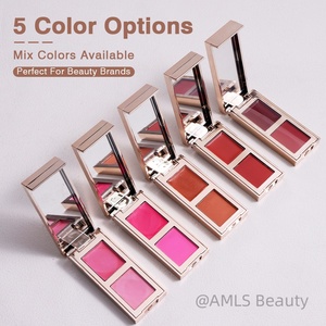 Professional Dual-Texture Waterproof Face Blusher Highly Pigmented Long Lasting Velvet <b>Matte</b> Dewy Glow Hybrid <b>Blush</b> Powder - Product Image 3