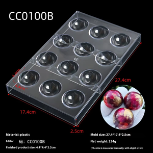 CC0100B Moule sphérique pour bonbons au chocolat fait à la main Moule en plastique et résine pour chocolat brut et savon Moule en silicone pour gâteau numéro de modèle stéréo - Product Image 2