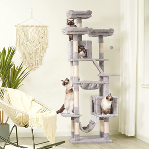 Torre para gatos alta personalizada al por mayor, escaleras para mascotas, cuerda de sisal natural envuelta, marco de escalada para rascar, juguetes de árbol para gatos pequeños - Product Image 4