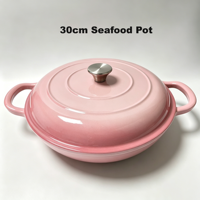 Ensemble de casseroles en fonte 3 pièces, compatible four, avec marmites à soupe et faitouts, poêle à frire émaillée, pour cuisinières à induction et à gaz
