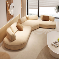 Canapé d'angle modulaire en L de luxe moderne avec structure en bois, en velours de haute qualité pour salon, appartement et villa, rembourrage en mousse