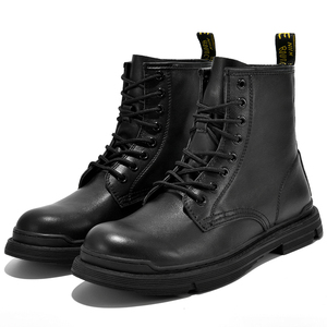 Stivali Invernali da <span class=keywords><strong>Uomo</strong></span> in Vera Pelle di Alta Qualità con Fodera in Pelliccia Calda, Modello Midi con Lacci, Colore Nero - Product Image 3