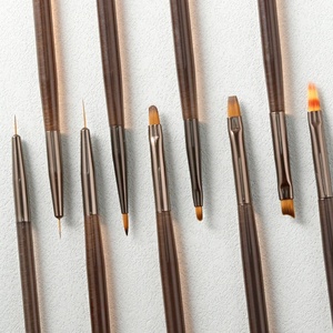 ชุดแปรงทำเล็บ 9 ชิ้น แบบสองหัว สำหรับวาดลายเดซี่ ปลายเล็บแบบฝรั่งเศส ไล่สีแบบออมเบร แปรงขนสังเคราะห์ รูปทรงแบน สำหรับตกแต่งเล็บ - Product Image 4