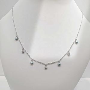 Collar delicado de plata de ley 925 con circonitas multicolor, joyería fina para mujer, collares de cuentas personalizados para el verano. - Product Image 4