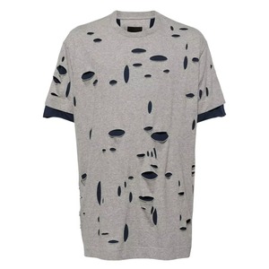 Custom Distressed Oversized T <b>Shirt</b> Raw Edge Light Acid Wash Oversized Down Shoulder Tee <b>Patchwork</b> T <b>Shirt</b> For Men - Product Image 1
