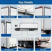 Semi-remorque à rideau latéral extensible et léger, anti-poussière, pour le transport transfrontalier de meubles et de marchandises ménagères