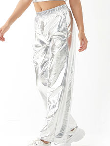 Re Mcgreen Star di vendita calda da <span class=keywords><strong>donna</strong></span> <span class=keywords><strong>pantaloni</strong></span> larghi <span class=keywords><strong>lucidi</strong></span> e metallizzati Casual Hip Hop <span class=keywords><strong>pantaloni</strong></span> sportivi da jogging <span class=keywords><strong>pantaloni</strong></span> da ballo Streetwear - Product Image 3