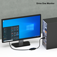 Menyesuaikan merek baru DC USB 3.0 ke kabel VGA 1.8 Meter laki-laki ke laki-laki untuk Laptop digunakan pada Windows 11/10/8.1/8/7 (bukan untuk Mac)