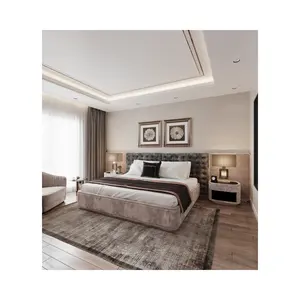 Quarto elegante de 4 pontos para hotel Sheraton, decorado moderno, ideal para 3 e 4 estrelas, em alta qualidade, em oferta em 2024.