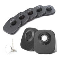 Système de sécurité antivol EAS pour supermarché, mini-étiquettes rigides magnétiques carrées RF 8,2 MHz 58 KHz, capteur d'alarme en ABS noir/blanc pour tissus
