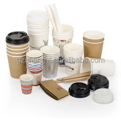 China Manufacturer Paper Cups Eco-Friendly Custom printed design Disposable Coffee Cups with customized color printing lid cover