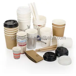 中国制造商纸杯环保定制印刷设计一次性咖啡杯，带定制彩色印刷盖