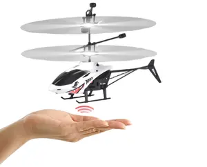 LONGXI RC helicóptero control remoto mini juguete tiburón helicóptero con sensor de gesto LED máquina voladora helicóptero infrarrojo Juguetes