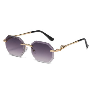 <strong>Cartier</strong> Frameless Sunglasses Leopard Head Design UV400 Protection Unisex Street Style Trendy <strong>Glasses</strong> - Product Image 5