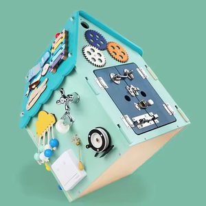 Offre Spéciale enfants en bois <span class=keywords><strong>maison</strong></span> forme occupé conseil Juguetes horloge musicale jeux téléphoniques jouets éducatifs pour enfants garçons et filles CE - Product Image 5