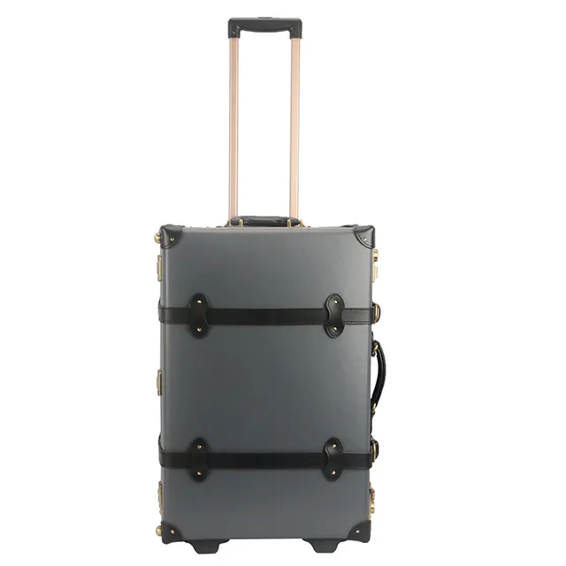 PASCO Japonais carton en aluminium cadre d'angle en cuir valise de chariot à bagages