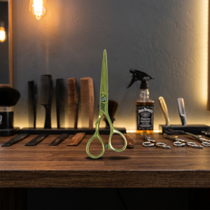 Tijeras de Peluquería Maclura, Superventas, de Acero Inoxidable, Afiladas, para Corte de Cabello en Salón, con Borde de Cuchilla, para Adelgazar el Cabello, Color Dorado, para Diestros - Product Image 3