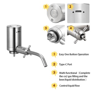 Pompe à bière électrique améliorée, distributeur automatique d'air pour bière et vin avec interrupteur à un bouton, pour <span class=keywords><strong>brassage</strong></span> de 2L/3.6L/4L/5L/10L, mini fût - Product Image 3