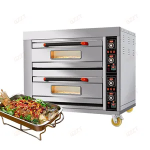 Professional restaurant bakery Commercial Multifunction Electric pizza bread chicken Oven 2 deck cake gas baking oven