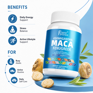 Complément alimentaire Shecome Maca, pilules pour l'agrandissement du pénis, Ashwagandha, soutien énergétique, 60 capsules de Maca pour la vitalité masculine - Product Image 3