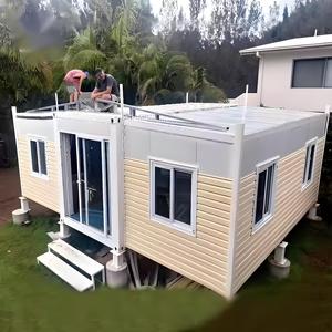 Contenedor extensible impermeable de 20 pies y 40 pies, casa pequeña prefabricada de acero ligero de 1-3 dormitorios para uso plano de abuelita móvil - Product Image 1