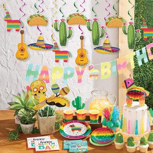 Décorations suspendues en spirale pour Fiesta Mexicaine, Fournitures de fête Cinco de Mayo, Décorations suspendues en spirale pour fête Taco Fiesta Mexicaine - Product Image 6