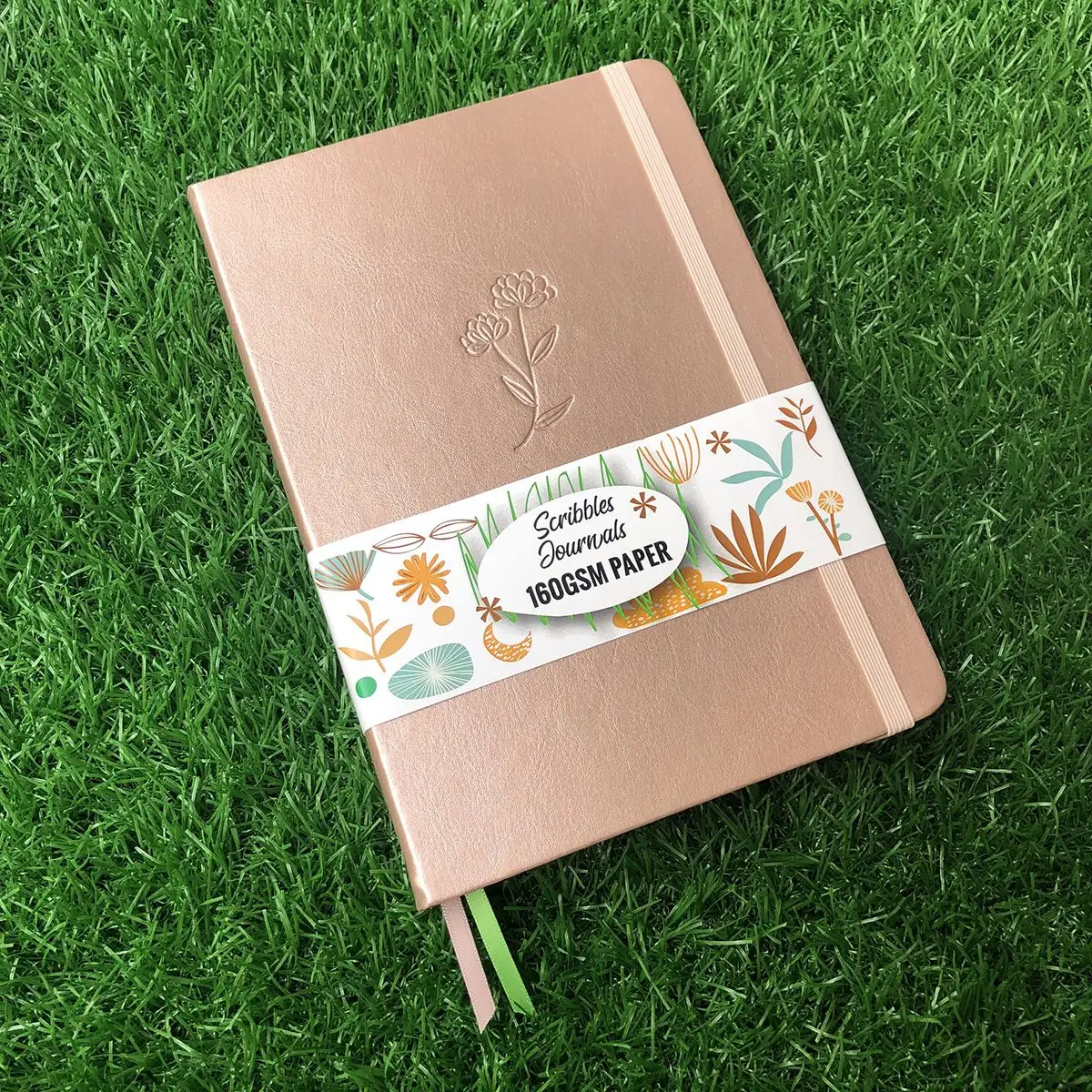 Rose Gold Cover A5 Dotted Notebook Dot Grid Journal Custom Printing Inner pages Belly bands Branded