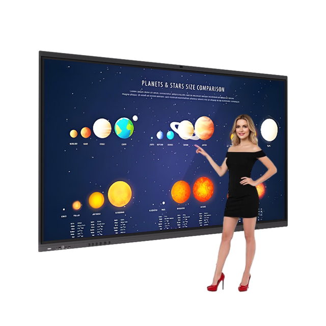 Built-in AI Assistant Customized Factory 65 75 85 Inch 4K 20-Point Touch Dual OS Smart Interactive Whiteboard for Education