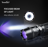 Lampe torche LED UV 365nm en aluminium industriel pour la détection de contrefaçon de devises, inspection fluorescente, étanche IPX8