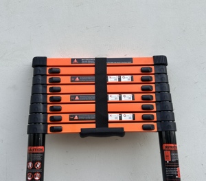 Space-saving Modern Steel Single <strong>Straight</strong> Telescopic Ladder with Triangle Stabilizer Portable Folding <strong>Design</strong> Easy <strong>Operation</strong> - Product Image 3