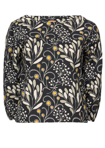 Haut pour femmes modernes 100% coton avec col rond et manches bishop Tissu doux et confortable Coupe décontractée Port quotidien décontracté - Product Image 3