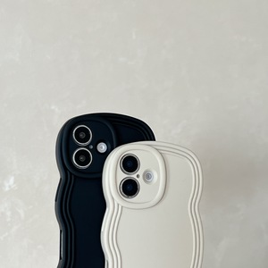 Ondulé Bumpy Téléphone étui pour <span class=keywords><strong>iphone</strong></span> 14 13 12 <span class=keywords><strong>11</strong></span> Pro Max 15 16 Solide <span class=keywords><strong>Beige</strong></span> Blanc Violet Courbe Vague Cadre Bonbons Coréen Téléphone Cas - Product Image 3