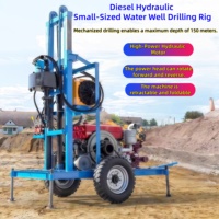 Foreuse hydraulique diesel compacte de 150 m max. pour puits profonds, avec moteur, pour usage domestique