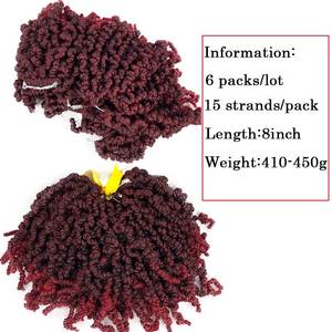Trenzas de ganchillo pretorcidas de primavera, 8 pulgadas, pelo trenzado de ganchillo sintético - Product Image 3