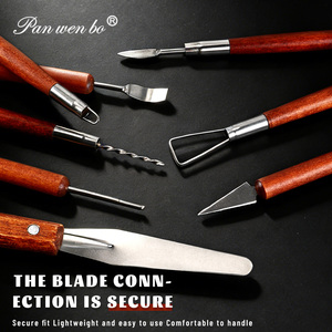 Outils de sculpture en argile Panwenbo, 6 ensembles d'outils en bois à double tête, couteaux à dentelle, outils de sculpture en céramique DIY - Product Image 6