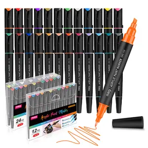 ANI 12/24 цветов двухсторонние акриловые маркеры для рисования DIY крафт граффити маркеры ручка с пользовательским логотипом