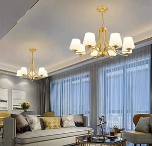 Nieuwe Chinese Stijl Licht Luxe Villa Amerikaanse Moderne Mode Eetkamer Trap Project Led Plafondlamp Kroonluchter - Product Image 2