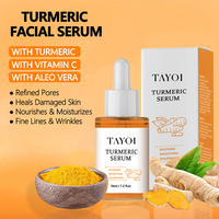Ensemble Naturel de 7 Pièces Soin Peau au Curcuma Anti-Acné Anti-Taches Blanchissant Savon Sérum Gommage Crème Nettoyant Visage Corps