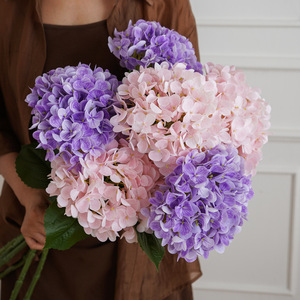 Flores de Hortensia Artificiales de Seda con Aspecto Realista, Decoraciones para Bodas, Accesorios para el Hogar y Exteriores - Product Image 1