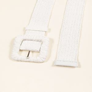 RW Boho 100cm Long Femmes Skinny <span class=keywords><strong>Raphia</strong></span> Robe Large <span class=keywords><strong>Ceinture</strong></span> Élastique Rotin <span class=keywords><strong>Ceinture</strong></span> Avec Boucle Carrée Paille Ceintures Pour Femmes - Product Image 5