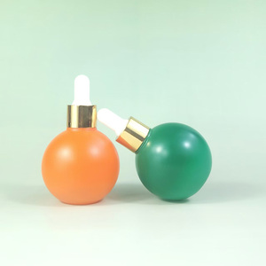 Botella de vidrio cosmética de 30 ml con gotero de bola redonda para aceite esencial y suero. - Product Image 1