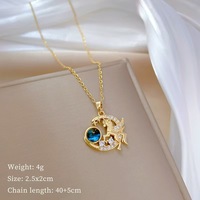 Jeutelis joyería moda cobre planeta serie circón colgante collar titanio acero cadena mujer joyería accesorios para mujer