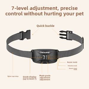 हॉट सेलिंग रिचार्जेबल इलेक्ट्रिक रिमोट डॉग कॉलर कस्टम एंटी-बार्क प्रशिक्षण उपकरण कंपन सदमे में वाटरप्रूफ प्लास्टिक - Product Image 5